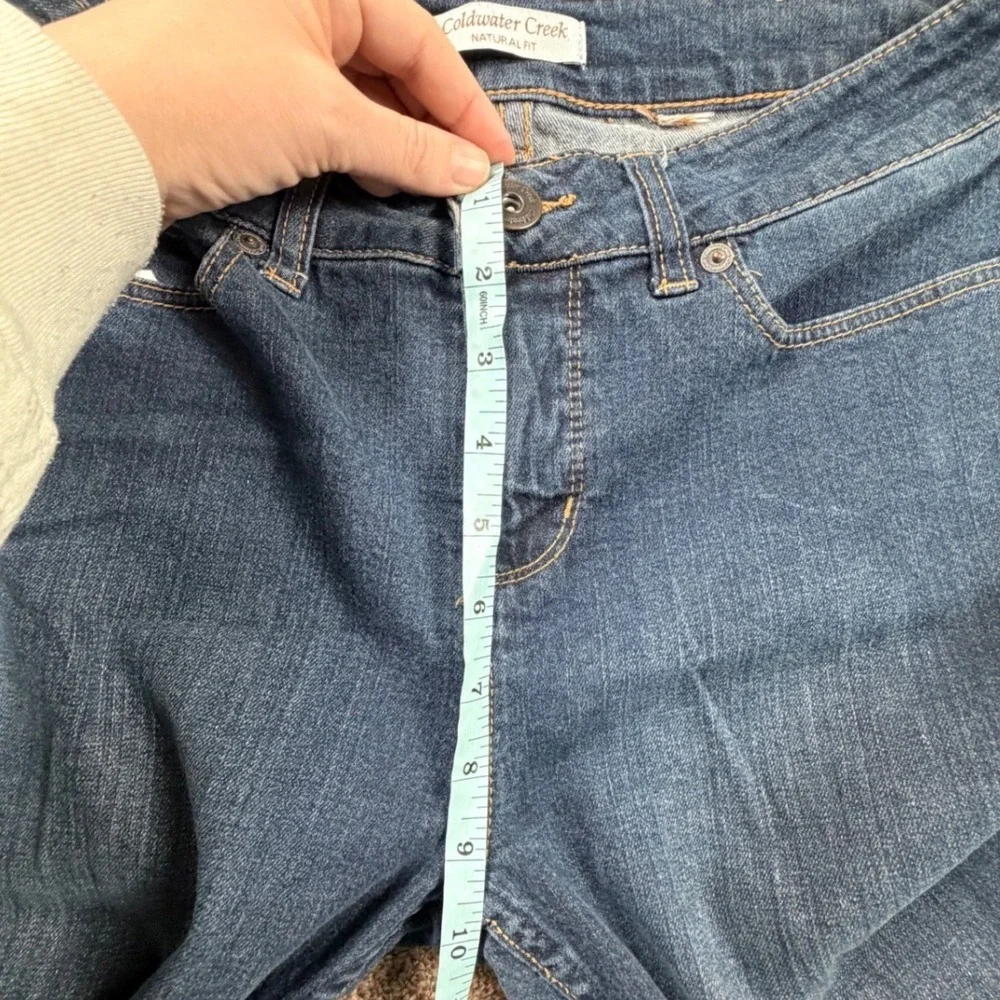 Coldwater Creek Natural Fit‎ Embroidered Cuffed Jeans Medium Wash Blue Womens 28